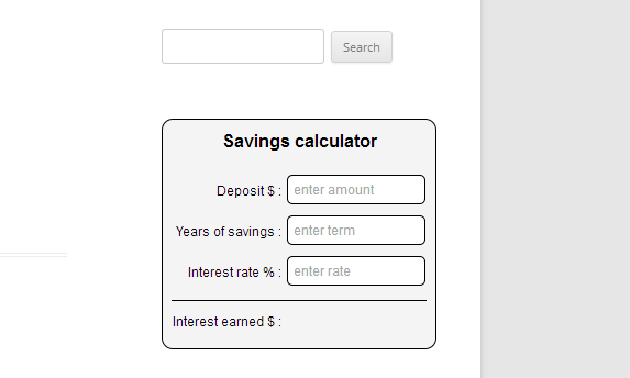WordPress savings calculator live