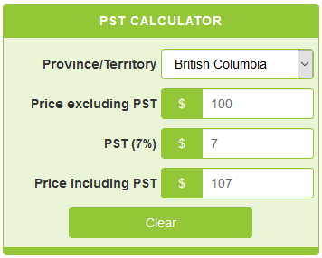 PST Calculator